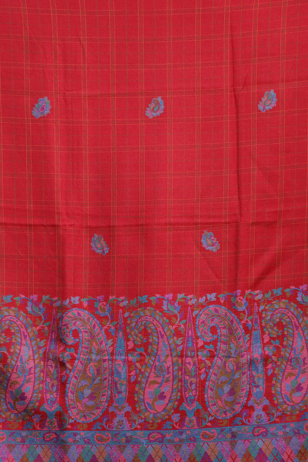 Red colour shawl - CraftKashmir