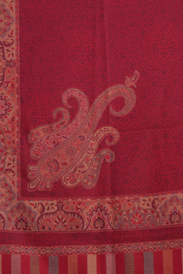 Maroon  colour shawl - CraftKashmir