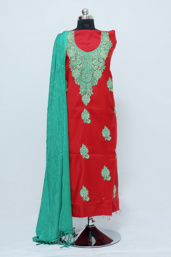 Maroon colour salwar kameez - CraftKashmir