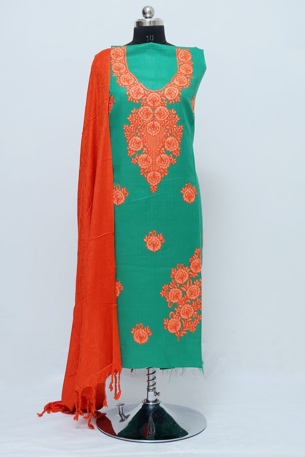 Green colour salwar kameez - CraftKashmir