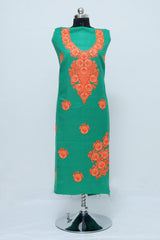 Green colour salwar kameez - CraftKashmir