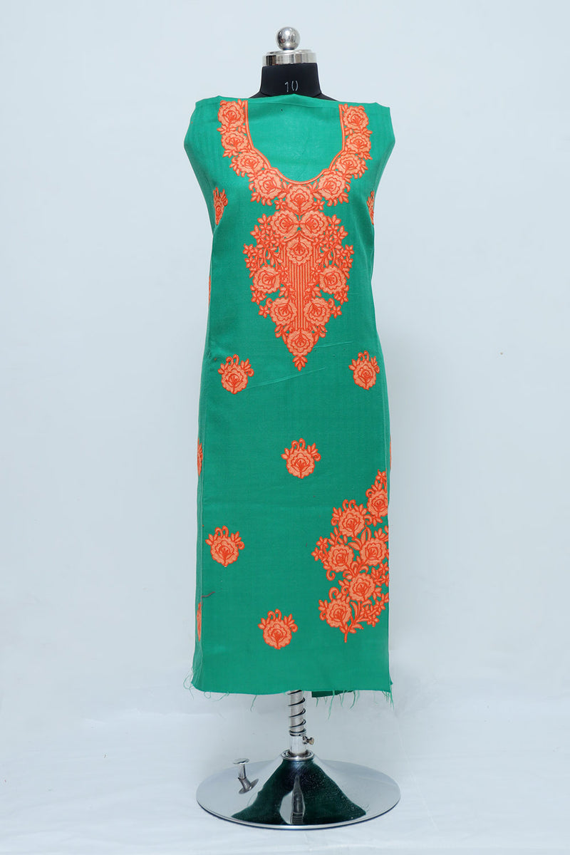 Green colour salwar kameez - CraftKashmir