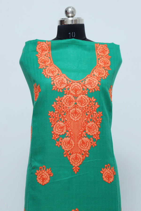 Green colour salwar kameez - CraftKashmir