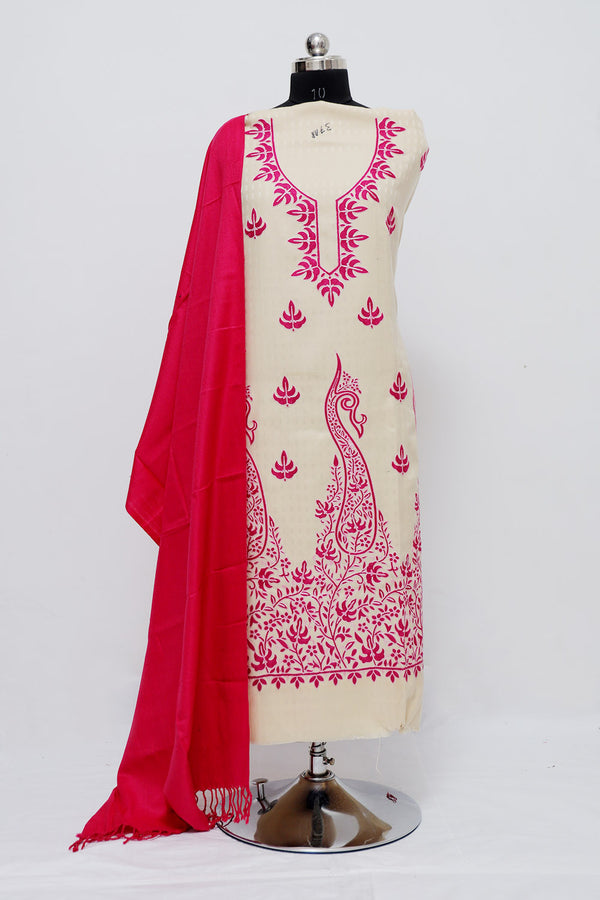 Cream Colour salwar kameez - CraftKashmir