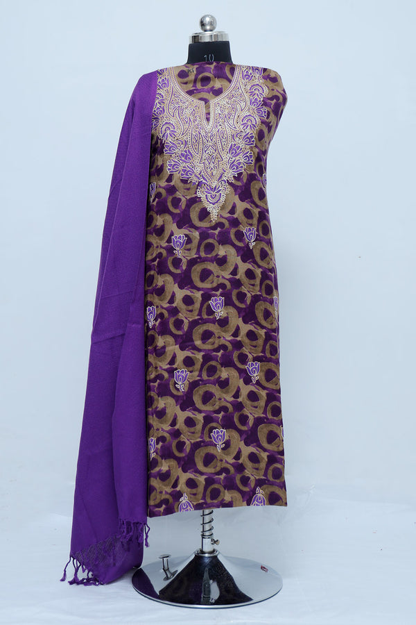 Purple colour salwar kameez - CraftKashmir