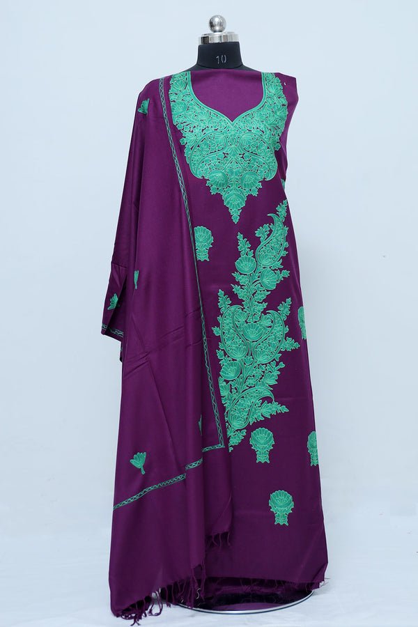 Purple colour salwar kameez - CraftKashmir