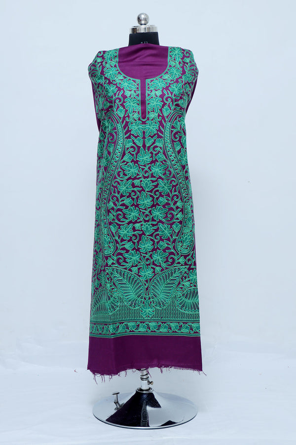 Wine colour salwar kameez - CraftKashmir