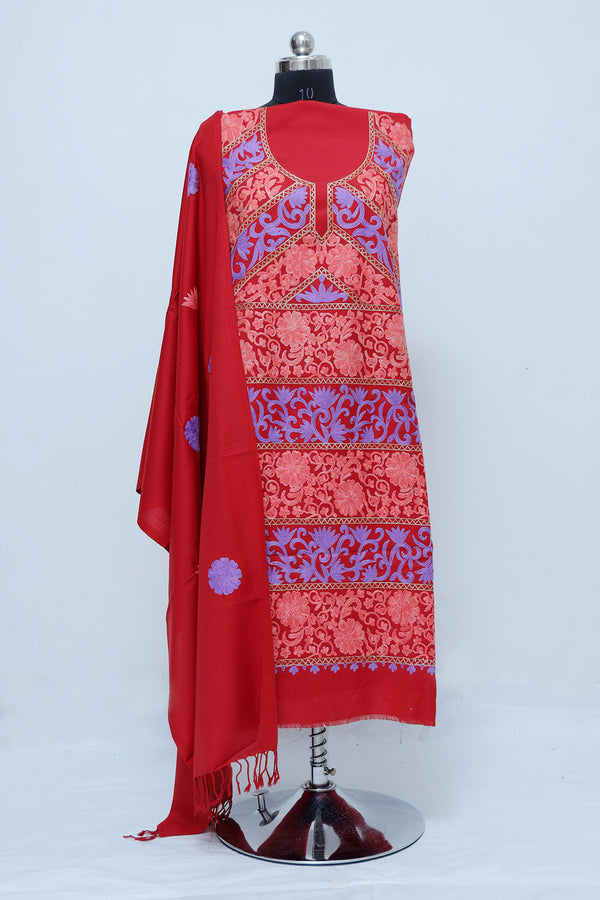 Red colour salwar kameez - CraftKashmir