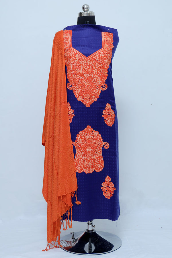 Blue colour salwar kameez - CraftKashmir