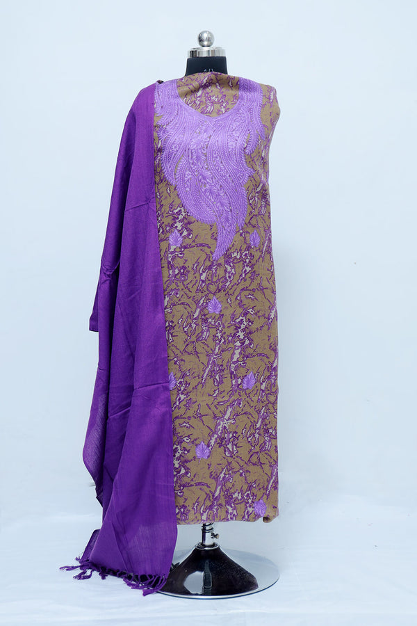 Purple colour salwar kameez - CraftKashmir