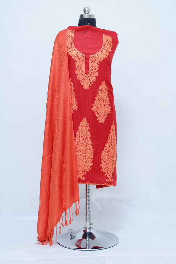 Orange colour salwar kameez - CraftKashmir