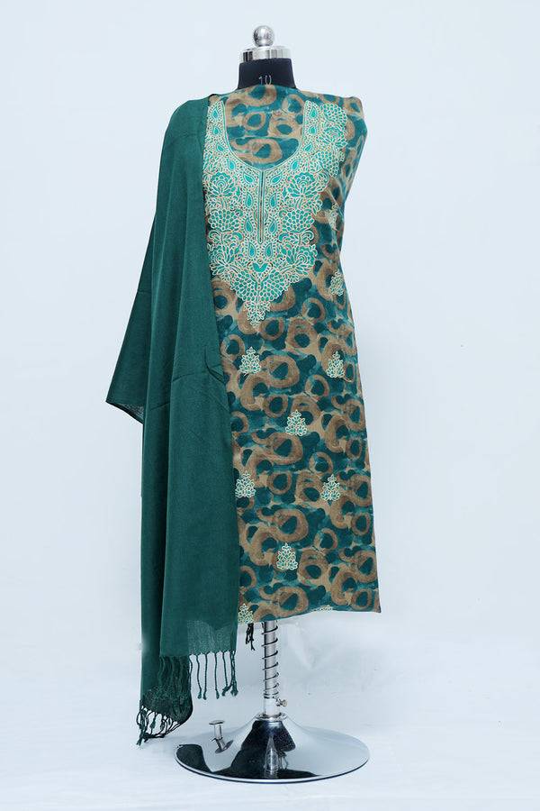 Green colour salwar kameez - CraftKashmir