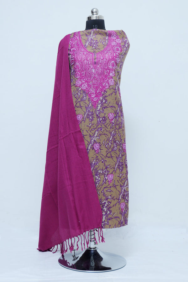 Purple colour salwar kameez - CraftKashmir