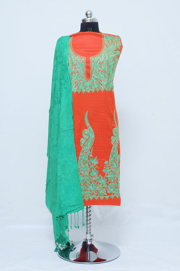 Orange colour salwar kameez - CraftKashmir