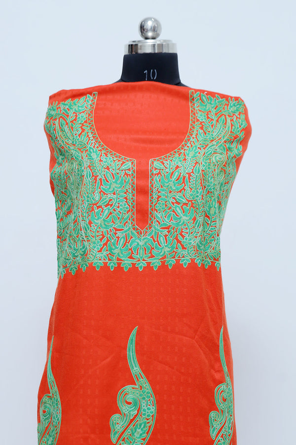 Orange colour salwar kameez - CraftKashmir