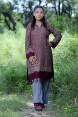 Wine colour kurti - CraftKashmir