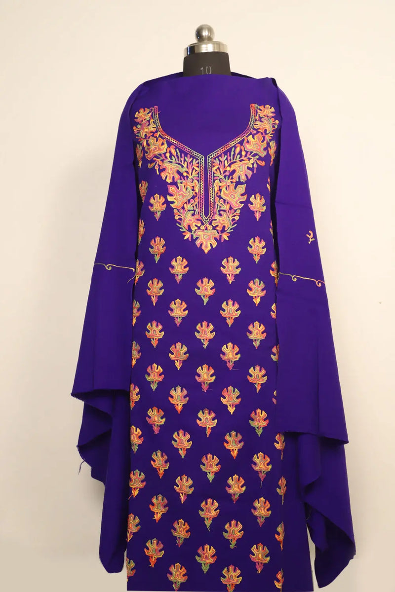 Blue kashmiri suits - CraftKashmir