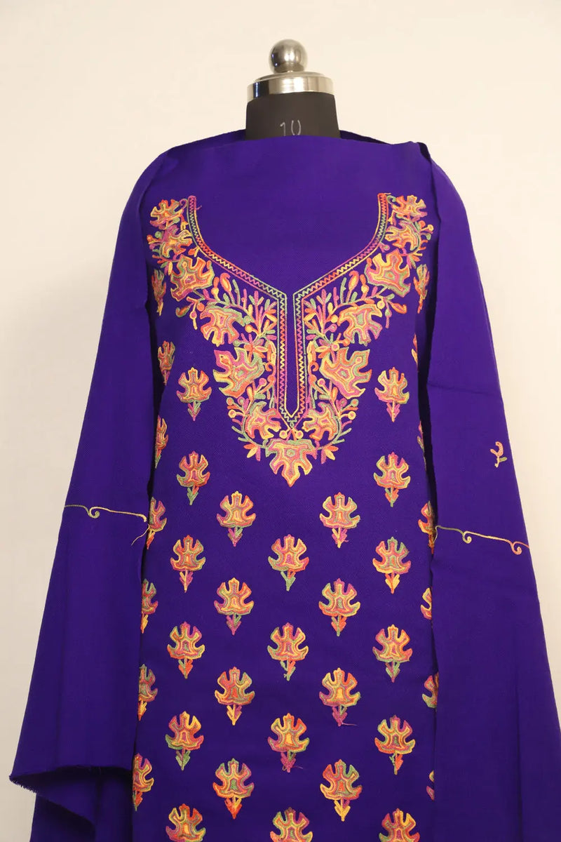 Blue kashmiri suits - CraftKashmir