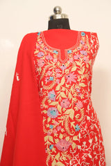 Red kashmiri suits - CraftKashmir