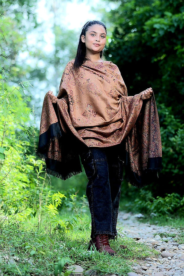 Black colour shawl - CraftKashmir